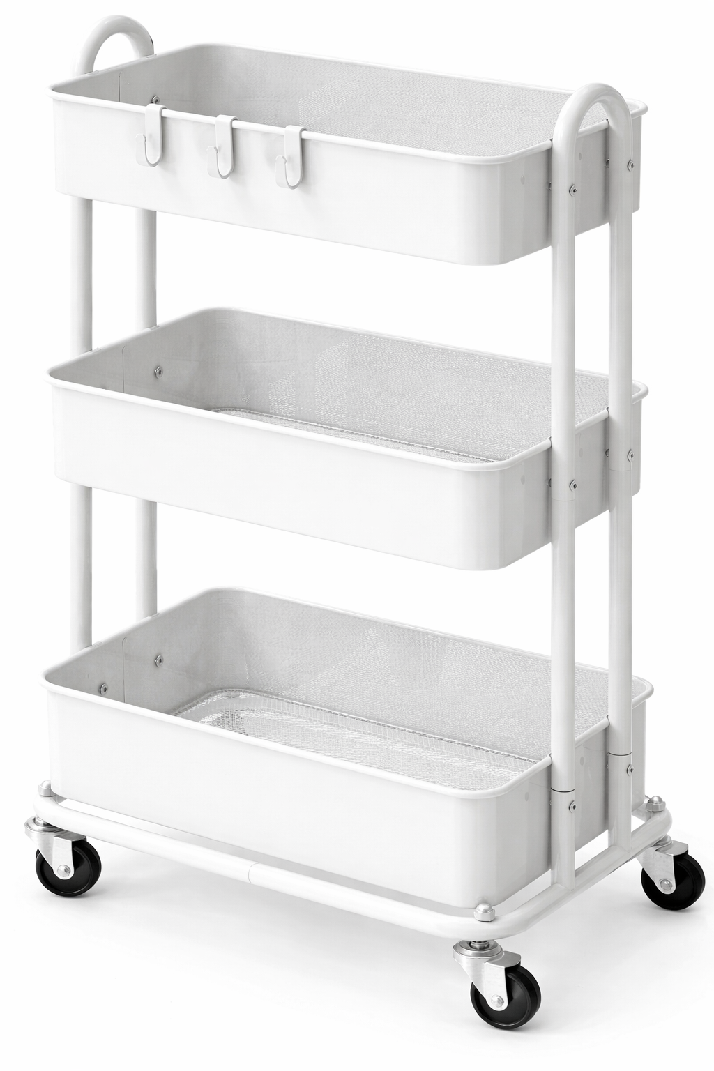 Slim 3-tier rolling kitchen cart