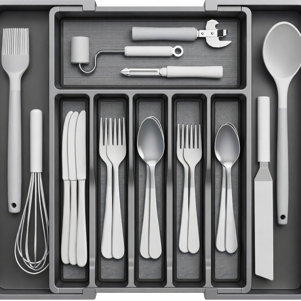 Adjustable kitchen drawer organizer