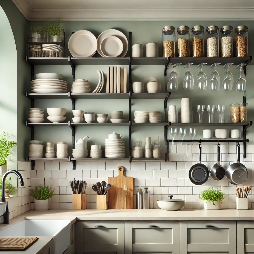 Minimalist small kitchen with clean and organized countertops